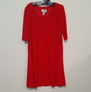 Joseph Ribkoff Red w/ Pleats Dress